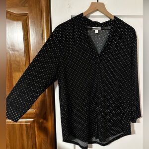 Black with White Polkadot Blouse